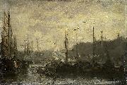 Jacob Maris Harbour View oil painting